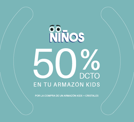 50% dcto. en tus anteojos ópticos kids