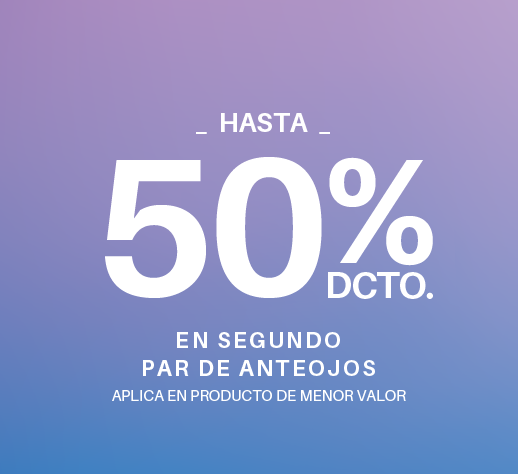Hasta 50% de descuento en segundo par de anteojos 2024
