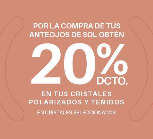 20% en cristales polarizados y teñidos *En cristales seleccionados